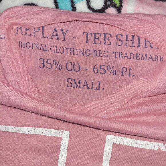 Replay Women's White and Pink T-shirt - Picture 3 of 7